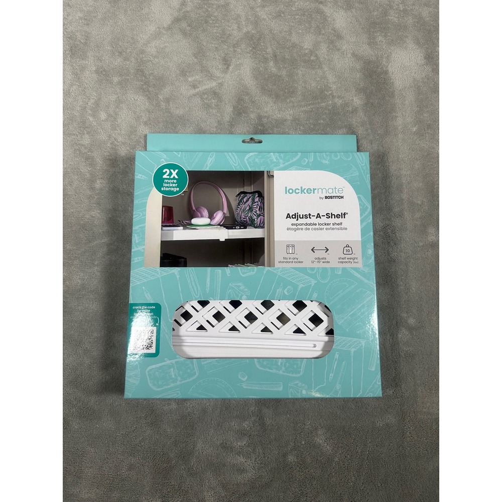 LockerMate by Bostitch Adjust-A-Shelf Expandable Locker Shelf White Open Box